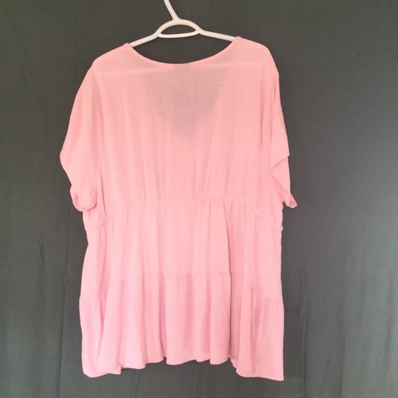 Torrid pink tiered button detail on front short sleeve - Picture 5 of 5